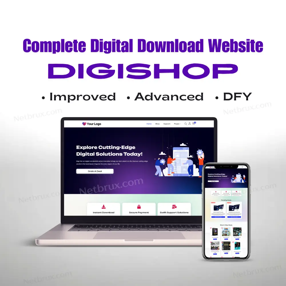 Digishop – Your Ready-Made Digital Download Website for Effortless Online Selling